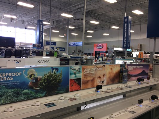 entire camera section has only 5 cameras on display and none in stock.