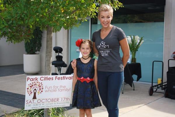 Park Cities Festival, October 17, 2015: Student Eliza Pryor with Director, Eva Brandys