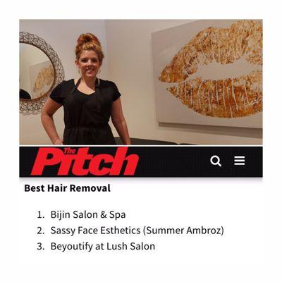 The Pitch Best of KC 2016. Top 3 and only salon in KCMO offering sugaring hair removal.