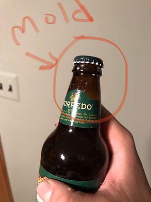 Moldy beer bottle