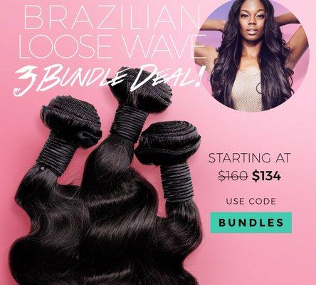 3bundles of Brazilian Bodywave $124 and up shop at www.ebonybhair.mayvenn.com