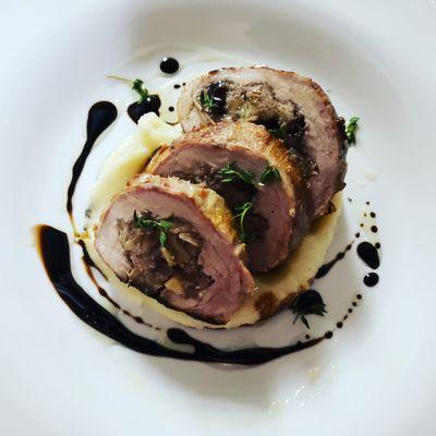 Cranberry-stuffed pork tenderloin