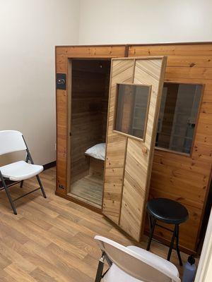 Infrared sauna treatment room