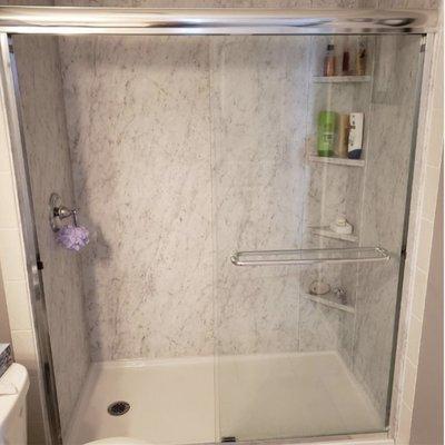 Tub to shower conversion.