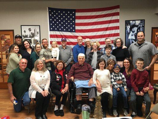 Christmas 2019 - Dad with the family at Sunflower Gardens