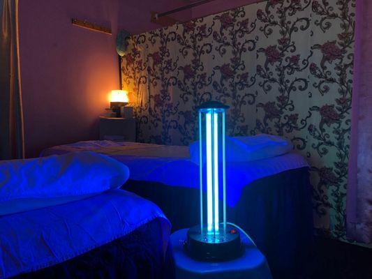 UV disinfection at night