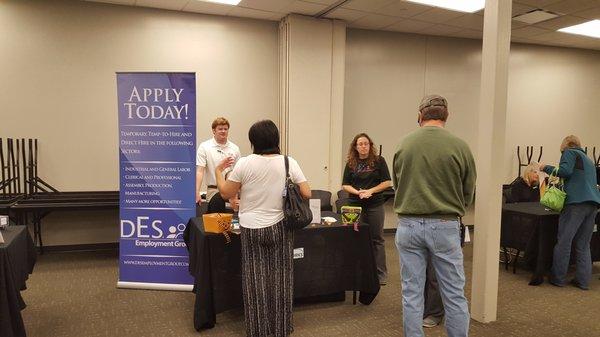 Operations manager, Jenny Norton, at a career fair.