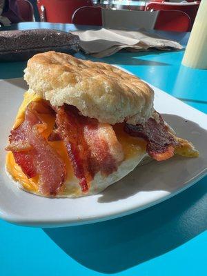 Bacon egg and cheese biscuit