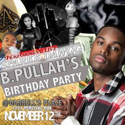 NOV. 12th - LIVRPERFO SPARKK DAWGG B.PULLAH'S BIRTHDAY PARTY - Darrell's Place 1727 Percival Road -  Columbia, SC "Good People, Good Times!"