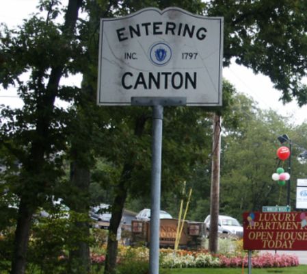 Entering Canton sign from Stoughton.