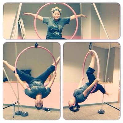 First day trying Lyra hoop with Joy, she's awesome.