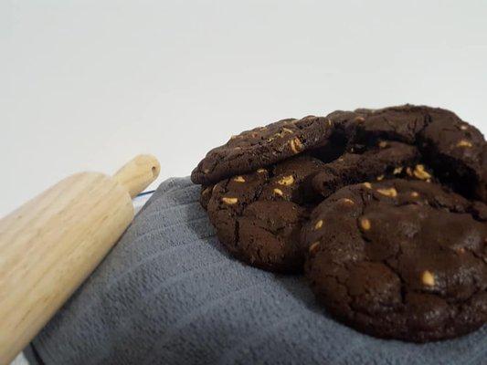 Chocolate Cookies with Peanut Butter Chips