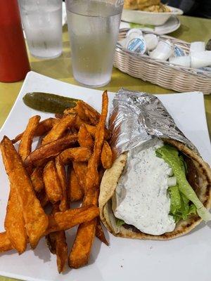 Gyro with Sweet Potato fries