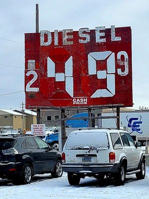 You can see this sign from the highway.