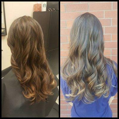 Inside Lighting vs. outside lighting. Caramel Highlights