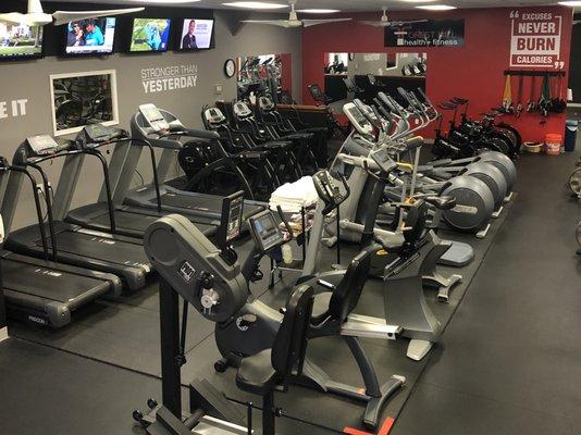 Cardio area: Treadmills, Stationary Bikes, Arc Trainers, Ellipticals!