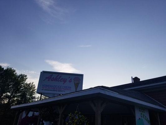 Sign over the ice cream porch