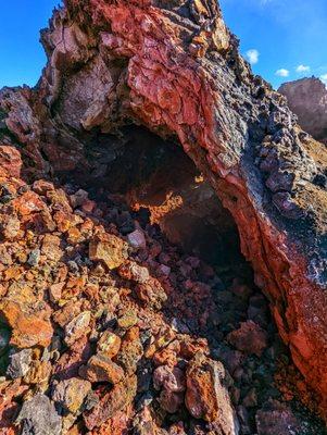 A steam vent that recently collapsed more from an earthquake in the ocean.