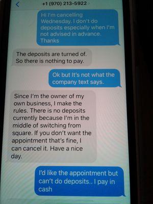 She cancelled tge appointment when she tried to extort an up front payment