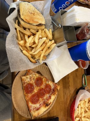 Pizza and Cheeseburger