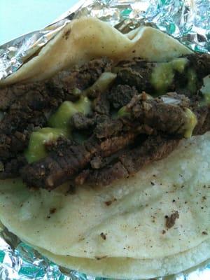 Beef fajita taco.