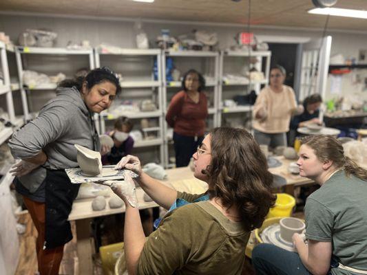 Pottery class in progress from Ms Alex Macias