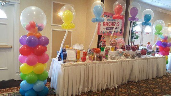 Custom balloon arch candy theme