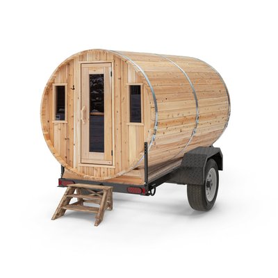 Uforia Mobile Sauna , located in Allentown, is a 8x7 ft Canadian cedar barrel sauna that seats 6-8 ppl