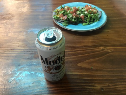 Modelo And A Veggie Taco