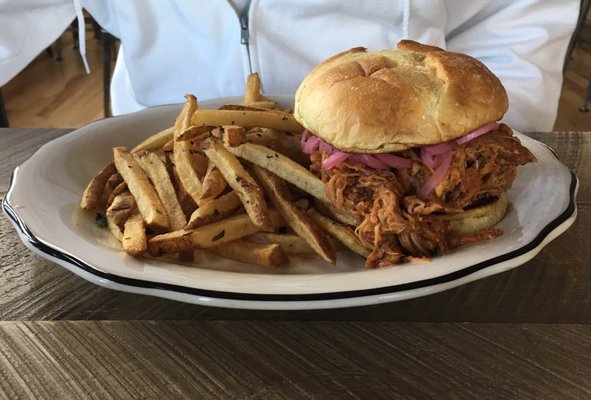 Pulled BBQ pork sandwich