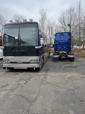 My bus in the same position for a week after being lied to seeing it, was in the shop getting the transmission dropped with the technician.