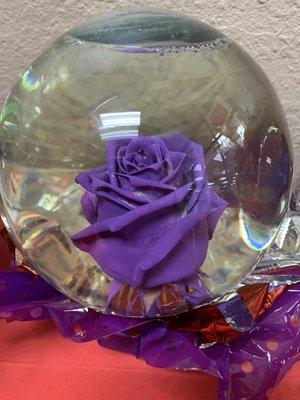 Crystal rose in water