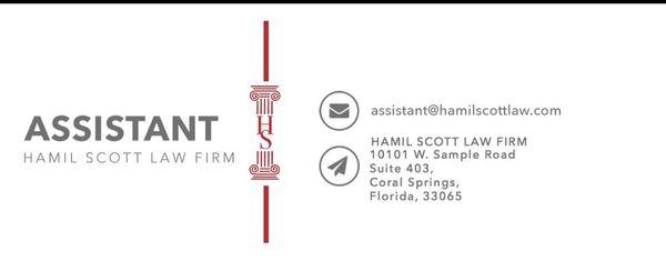 Contact information for Hamil Scott Law Firm, South Florida.