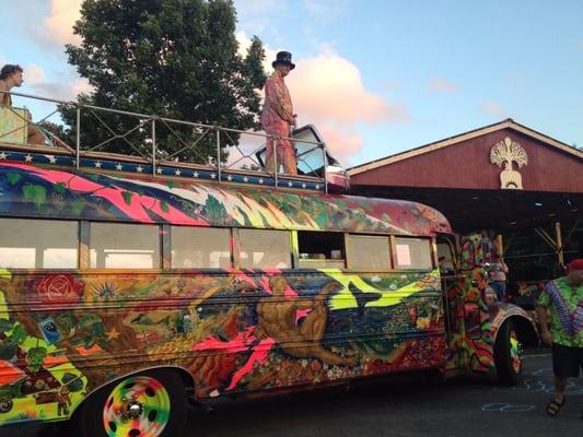 Main stage and Furthur bus! That's Zane Kesey up there. (That late and great Ken Kesey's son) for those who know of him.