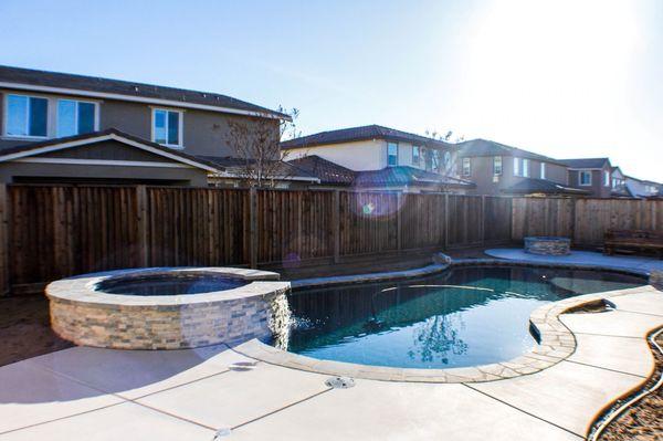 Oakley Pool, Hot tub, Fire pit and concrete  2/2018