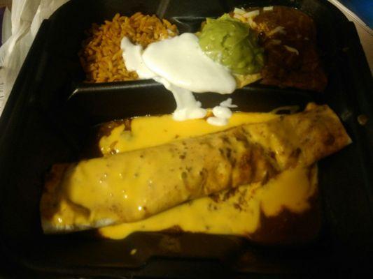 Enchilada platter (Chilada) should come with 2... But they decided to cut cost and just give me 1.