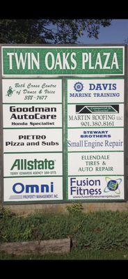 Twin oaks plaza sign this is a old pic some of these business names have changed now will update ASAP