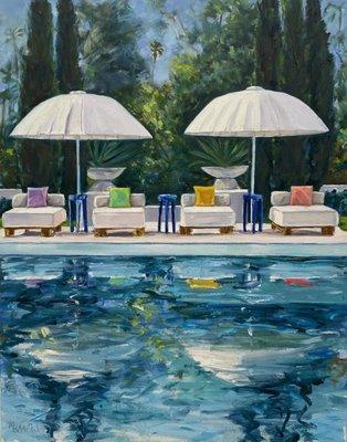 Beverly Hills pool painting.