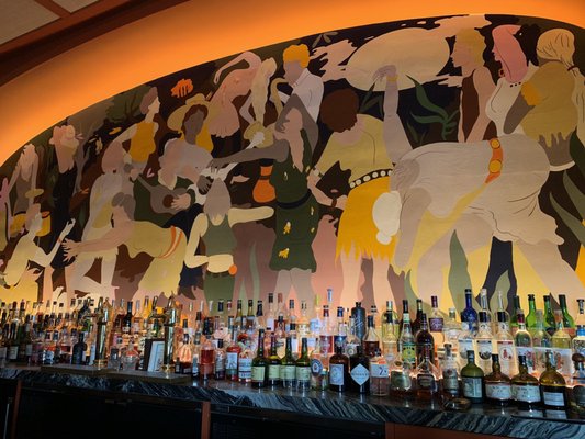 Mural behind the bar