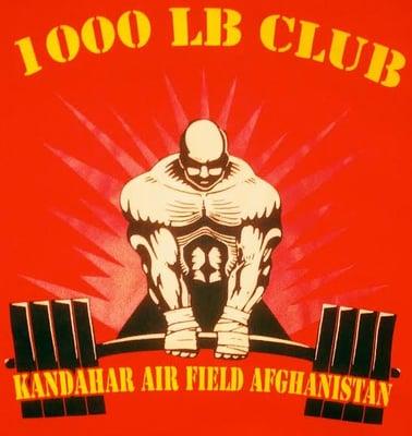 One of the fitness awards I earned in Afghanistan. Had to reach 1000 pounds with 3 lifts. squats (385) deadlift (455) bench(315)