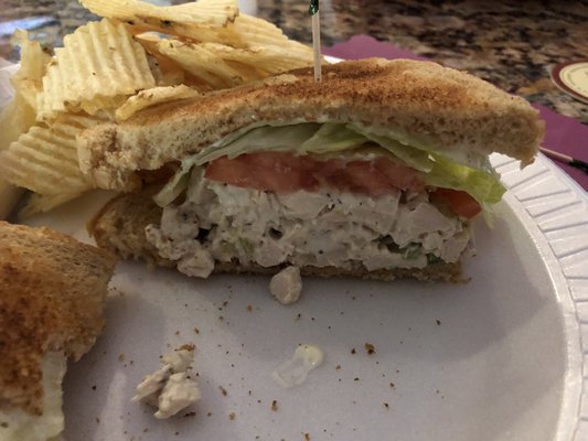 White Breast Meat Chicken Salad Sandwich