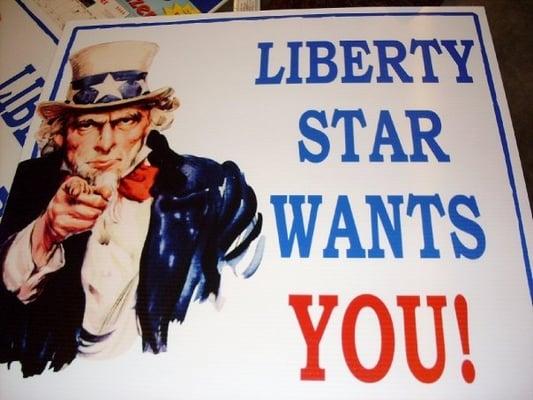 Liberty Star Mortgage 4th of July posters for parade