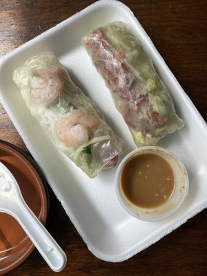 Summer rolls, didn't like the bbq pork inside at all.