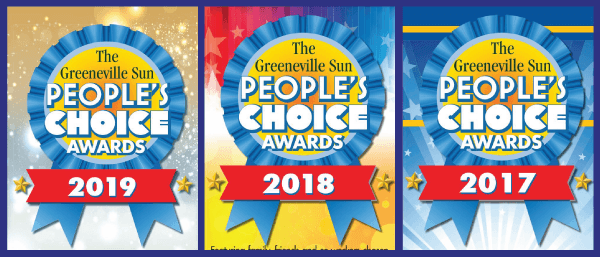 Winner of the Greeneville Sun People's Choice Award for Best Carpet Cleaning Service 2017-2018-2019