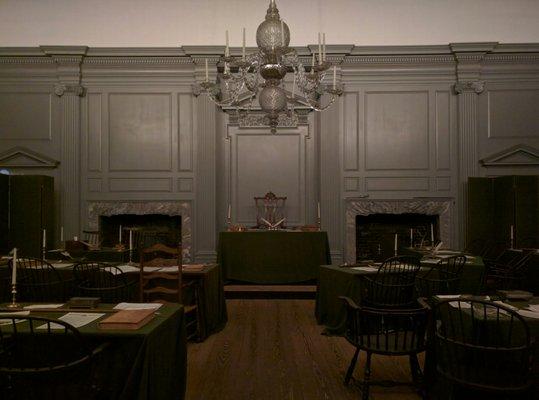 Independence Hall assembly room after hours