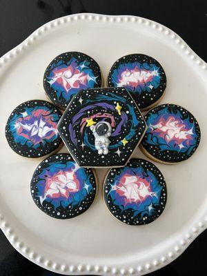 Galaxy decorated cookies