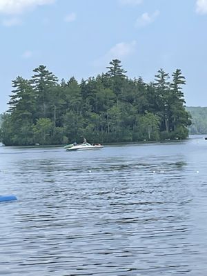 Pine island/ great to kayak to from four seasons on long lake.