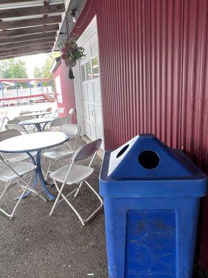 Outside covered seating