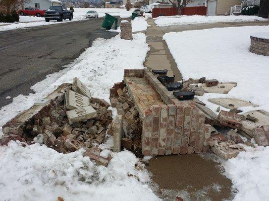 Layton Brick Mailboxes (Before)