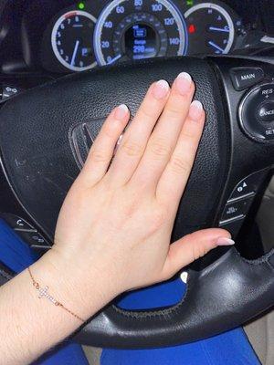 SNS French Tip with extensions